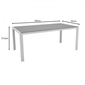 pak-200-000932-7 ΤΡΑΠΕΖΑΡΙΑ NARES-RAVEN B ΣΕΤ 7ΤΕΜ PAKOWORLD ΛΕΥΚΟ ΑΛΟΥΜΙΝΙΟ ΚΑΙ PLYWOOD ΣΕ ΦΥΣΙΚΗ ΑΠΟΧΡΩΣΗ 180X90X72.5ΕΚ