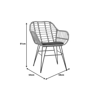 pak-200-000958-10 ΤΡΑΠΕΖΑΡΙΑ NAOKI V ΣΕΤ 3ΤΕΜ PAKOWORLD RATTAN PE ΣΕ ΦΥΣΙΚΗ ΑΠΟΧΡΩΣΗ ΚΑΙ ΜΑΥΡΟ ΜΕΤΑΛΛΟ 80X80X78ΕΚ