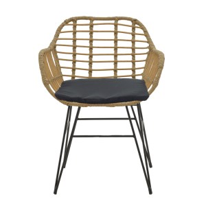 pak-200-000958-7 ΤΡΑΠΕΖΑΡΙΑ NAOKI V ΣΕΤ 3ΤΕΜ PAKOWORLD RATTAN PE ΣΕ ΦΥΣΙΚΗ ΑΠΟΧΡΩΣΗ ΚΑΙ ΜΑΥΡΟ ΜΕΤΑΛΛΟ 80X80X78ΕΚ