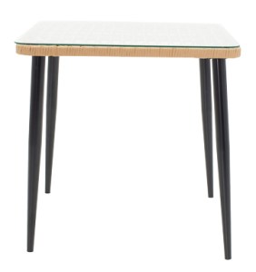 pak-200-000962-2 ΤΡΑΠΕΖΑΡΙΑ NAOKI U ΣΕΤ 3ΤΕΜ PAKOWORLD RATTAN PE ΣΕ ΦΥΣΙΚΗ ΑΠΟΧΡΩΣΗ ΚΑΙ ΜΑΥΡΟ ΜΕΤΑΛΛΟ 80X80X78ΕΚ