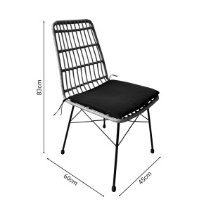 pak-200-000962-8 ΤΡΑΠΕΖΑΡΙΑ NAOKI U ΣΕΤ 3ΤΕΜ PAKOWORLD RATTAN PE ΣΕ ΦΥΣΙΚΗ ΑΠΟΧΡΩΣΗ ΚΑΙ ΜΑΥΡΟ ΜΕΤΑΛΛΟ 80X80X78ΕΚ