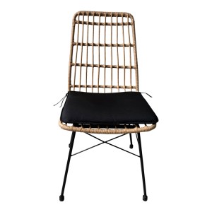 pak-200-000963-5 ΤΡΑΠΕΖΑΡΙΑ NAOKI U ΣΕΤ 5ΤΕΜ PAKOWORLD RATTAN PE ΣΕ ΦΥΣΙΚΗ ΑΠΟΧΡΩΣΗ ΚΑΙ ΜΑΥΡΟ ΜΕΤΑΛΛΟ 80X80X78ΕΚ