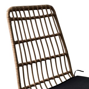 pak-200-000963-6 ΤΡΑΠΕΖΑΡΙΑ NAOKI U ΣΕΤ 5ΤΕΜ PAKOWORLD RATTAN PE ΣΕ ΦΥΣΙΚΗ ΑΠΟΧΡΩΣΗ ΚΑΙ ΜΑΥΡΟ ΜΕΤΑΛΛΟ 80X80X78ΕΚ