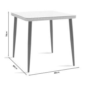 pak-200-000963-7 ΤΡΑΠΕΖΑΡΙΑ NAOKI U ΣΕΤ 5ΤΕΜ PAKOWORLD RATTAN PE ΣΕ ΦΥΣΙΚΗ ΑΠΟΧΡΩΣΗ ΚΑΙ ΜΑΥΡΟ ΜΕΤΑΛΛΟ 80X80X78ΕΚ