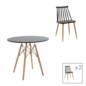 pak-200-000967 ΤΡΑΠΕΖΑΡΙΑ AURORA-JULITA PAKOWORLD ΣΕΤ 3ΤΕΜ PP-MDF ΣΕ ΜΑΥΡΗ-ΦΥΣΙΚΗ ΑΠΟΧΡΩΣΗ Φ80X73ΕΚ