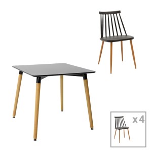 pak-200-000969 ΤΡΑΠΕΖΑΡΙΑ AURORA-NATALI PAKOWORLD ΣΕΤ 5ΤΕΜ PP-MDF ΣΕ ΜΑΥΡΗ-ΦΥΣΙΚΗ ΑΠΟΧΡΩΣΗ 80X80X76ΕΚ