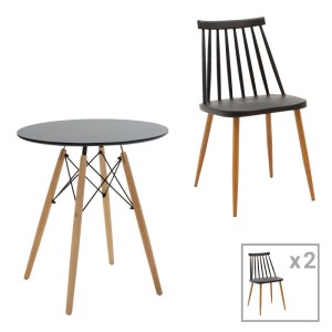 pak-200-000971 ΤΡΑΠΕΖΑΡΙΑ AURORA-JULITA PAKOWORLD ΣΕΤ 3ΤΕΜ PP-MDF ΣΕ ΜΑΥΡΗ-ΦΥΣΙΚΗ ΑΠΟΧΡΩΣΗ Φ60X73ΕΚ
