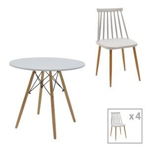pak-200-000973 ΤΡΑΠΕΖΑΡΙΑ AURORA-JULITA PAKOWORLD ΣΕΤ 5ΤΕΜ PP-MDF ΣΕ ΓΚΡΙ-ΛΕΥΚΟ-ΦΥΣΙΚΗ ΑΠΟΧΡΩΣΗ Φ80X73ΕΚ
