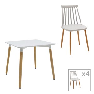 pak-200-000975 ΤΡΑΠΕΖΑΡΙΑ AURORA-NATALI PAKOWORLD ΣΕΤ 5ΤΕΜ PP-MDF ΣΕ ΛΕΥΚΟ-ΓΚΡΙ-ΦΥΣΙΚΗ ΑΠΟΧΡΩΣΗ 80X80X76ΕΚ