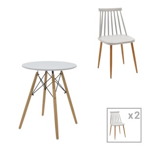 pak-200-000977 ΤΡΑΠΕΖΑΡΙΑ AURORA-JULITA PAKOWORLD ΣΕΤ 3ΤΕΜ PP-MDF ΣΕ ΓΚΡΙ-ΛΕΥΚΟ-ΦΥΣΙΚΗ ΑΠΟΧΡΩΣΗ Φ60X73ΕΚ