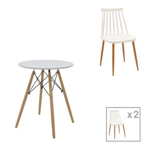 pak-200-000983 ΤΡΑΠΕΖΑΡΙΑ AURORA-JULITA PAKOWORLD ΣΕΤ 3ΤΕΜ PP-MDF ΣΕ ΛΕΥΚΟ-ΦΥΣΙΚΗ ΑΠΟΧΡΩΣΗ Φ60X73ΕΚ