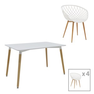 pak-200-000994 ΤΡΑΠΕΖΑΡΙΑ EZRA-NATALI PAKOWORLD ΣΕΤ 5ΤΕΜ PP-MDF ΣΕ ΛΕΥΚΗ-ΦΥΣΙΚΗ ΑΠΟΧΡΩΣΗ 120X80X76ΕΚ