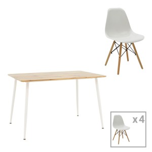 pak-200-001003 ΤΡΑΠΕΖΑΡΙΑ JULITA-CUBA PAKOWORLD ΣΕΤ 5ΤΕΜ PP-MDF ΣΕ ΛΕΥΚΗ-SONOMA ΑΠΟΧΡΩΣΗ120X80X75ΕΚ