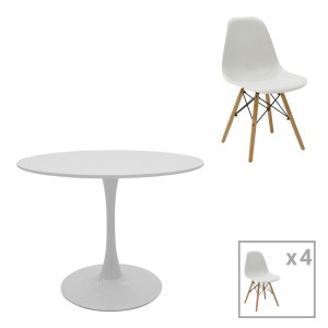 pak-200-001006 ΤΡΑΠΕΖΑΡΙΑ JULITA-BALOU PAKOWORLD ΣΕΤ 5ΤΕΜ PP-MDF ΣΕ ΛΕΥΚΗ ΑΠΟΧΡΩΣΗ Φ100X75ΕΚ