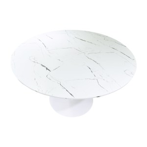 pak-200-001009-4 ΤΡΑΠΕΖΑΡΙΑ GASTON-BALOU I PAKOWORLD ΣΕΤ 5ΤΕΜ PP-MDF ΣΕ ΛΕΥΚΟ ΜΑΡΜΑΡΟΥ ΑΠΟΧΡΩΣΗ Φ120X75ΕΚ
