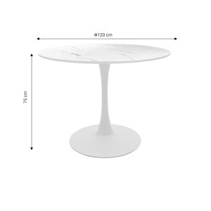 pak-200-001012-6 ΤΡΑΠΕΖΑΡΙΑ AURORA-BALOU I PAKOWORLD ΣΕΤ 5ΤΕΜ PP-MDF ΣΕ ΛΕΥΚΟ ΜΑΡΜΑΡΟΥ ΑΠΟΧΡΩΣΗ Φ120X75ΕΚ