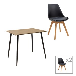 pak-200-001013 ΤΡΑΠΕΖΑΡΙΑ GASTON-CUBA PAKOWORLD ΣΕΤ 5ΤΕΜ PP-MDF ΣΕ ΜΑΥΡΗ-SONOMA ΑΠΟΧΡΩΣΗ 70X70X75ΕΚ