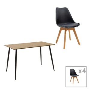pak-200-001022 ΤΡΑΠΕΖΑΡΙΑ GASTON-CUBA PAKOWORLD ΣΕΤ 5ΤΕΜ PP-MDF ΣΕ ΜΑΥΡΗ-SONOMA ΑΠΟΧΡΩΣΗ 120X70X76ΕΚ