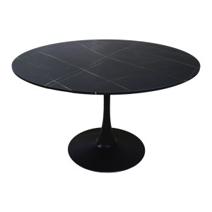 pak-200-001031-5 ΤΡΑΠΕΖΑΡΙΑ EZRA-BALOU I PAKOWORLD ΣΕΤ 5ΤΕΜ PP-MDF ΣΕ ΜΑΥΡΗ ΑΠΟΧΡΩΣΗ Φ120X75ΕΚ