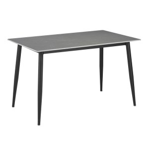 pak-200-001063-4 ΤΡΑΠΕΖΑΡΙΑ GUSTAS-BELLA D PAKOWORLD ΣΕΤ 5ΤΜΧ ΓΚΡΙ ΜΑΡΜΑΡΟΥ SINTERED STONE-ΜΑΥΡΟ ΜΕΤΑΛΛΟ 140X80X75ΕΚ