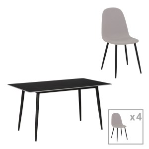 pak-200-001068 ΤΡΑΠΕΖΑΡΙΑ GUSTAS-BELLA PAKOWORLD ΣΕΤ 5ΤΜΧ ΓΚΡΙ ΜΕ ΜΑΥΡΟ ΜΑΡΜΑΡΟΥ 120X60X75ΕΚ