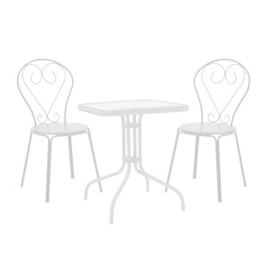 pak-200-001137 ΤΡΑΠΕΖΑΡΙΑ WATSON-CHARI PAKOWORLD ΣΕΤ 3ΤΕΜ ΜΕΤΑΛΛΟ ΣΕ ΛΕΥΚΗ ΑΠΟΧΡΩΣΗ 70X70X70ΕΚ