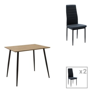 pak-200-001154 ΤΡΑΠΕΖΑΡΙΑ CUBA-PARKER PAKOWORLD ΣΕΤ 3ΤΕΜ MDF ΣΕ SONOMA-ΜΑΥΡΗ ΑΠΟΧΡΩΣΗ 70X70X75CM