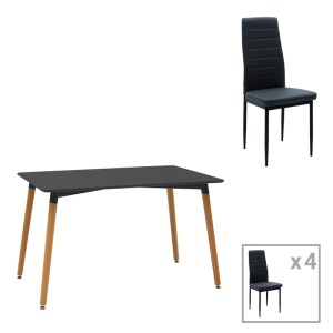 pak-200-001156 ΤΡΑΠΕΖΑΡΙΑ NATALI-PARKER PAKOWORLD ΣΕΤ 5ΤΕΜ MDF ΣΕ ΜΑΥΡΗ-ΦΥΣΙΚΗ ΑΠΟΧΡΩΣΗ 120X80X76CM
