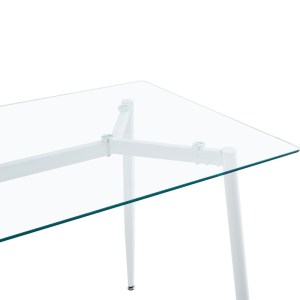 pak-200-001157-6 ΤΡΑΠΕΖΑΡΙΑ QUANA-PARKER PAKOWORLD ΣΕΤ 5ΤΕΜ ΓΥΑΛΙΝΟ ΔΙΑΦΑΝΟ-ΜΑΥΡΟ ΠΟΔΙ 120X70X75CM