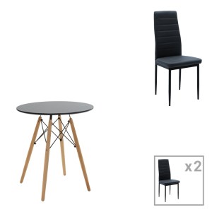 pak-200-001159 ΤΡΑΠΕΖΑΡΙΑ JULITA-PARKER PAKOWORLD ΣΕΤ 3ΤΕΜ MDF ΣΕ ΜΑΥΡΗ-ΦΥΣΙΚΗ ΑΠΟΧΡΩΣΗ Φ60X73CM