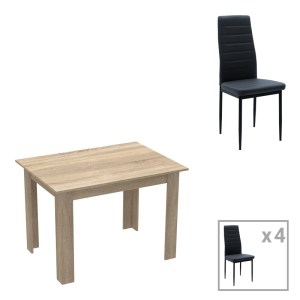 pak-200-001160 ΤΡΑΠΕΖΑΡΙΑ MANKA-PARKER PAKOWORLD ΣΕΤ 5ΤΕΜ MDF ΣΕ ΜΑΥΡΗ-SONOMA ΑΠΟΧΡΩΣΗ 110X80X77ΕΚ