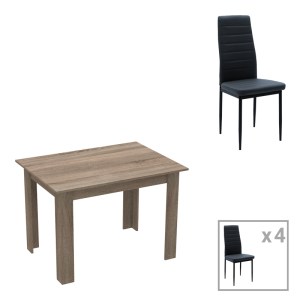 pak-200-001161 ΤΡΑΠΕΖΑΡΙΑ MANKA-PARKER PAKOWORLD ΣΕΤ 5ΤΕΜ MDF ΣΕ ΜΑΥΡΗ-SONOMA TRUFFLE ΑΠΟΧΡΩΣΗ 110X80X77ΕΚ