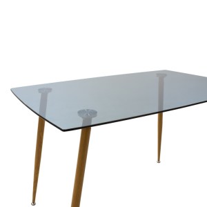 pak-200-001164-6 ΤΡΑΠΕΖΑΡΙΑ CHLOE-PARKER PAKOWORLD ΣΕΤ 5ΤΕΜ ΓΥΑΛΙΝΟ ΣΕ ΑΝΘΡΑΚΙ-ΦΥΣΙΚΗ ΑΠΟΧΡΩΣΗ 120X70X75ΕΚ