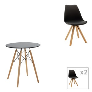 pak-200-001168 ΤΡΑΠΕΖΑΡΙΑ JULITA-CARON PAKOWORLD ΣΕΤ 3ΤΕΜ MDF ΣΕ ΜΑΥΡΗ-ΦΥΣΙΚΗ ΑΠΟΧΡΩΣΗ Φ60X73ΕΚ