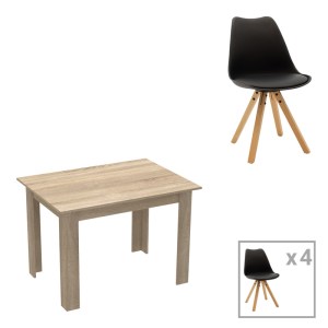 pak-200-001169 ΤΡΑΠΕΖΑΡΙΑ MANKA-CARON PAKOWORLD ΣΕΤ 5ΤΕΜ ΣΕ SONOMA-ΜΑΥΡΗ ΑΠΟΧΡΩΣΗ 110X80X77ΕΚ