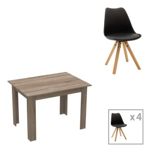 pak-200-001170 ΤΡΑΠΕΖΑΡΙΑ MANKA-CARON PAKOWORLD ΣΕΤ 5ΤΕΜ ΣΕ SONOMA TUFFLE-ΜΑΥΡΗ ΑΠΟΧΡΩΣΗ 110X80X77ΕΚ