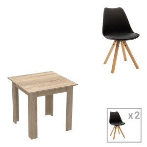 pak-200-001171 ΤΡΑΠΕΖΑΡΙΑ MANKA I-CARON PAKOWORLD ΣΕΤ 3ΤΕΜ ΣΕ SONOMA-ΜΑΥΡΗ ΑΠΟΧΡΩΣΗ 80X80X77ΕΚ