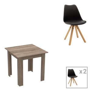 pak-200-001174 ΤΡΑΠΕΖΑΡΙΑ MANKA I-CARON PAKOWORLD ΣΕΤ 3ΤΕΜ ΣΕ SONOMA TRUFFLE-ΜΑΥΡΗ ΑΠΟΧΡΩΣΗ 80X80X77ΕΚ
