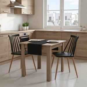 pak-200-001186 ΤΡΑΠΕΖΑΡΙΑ MANKA Ι-AURORA I PAKOWORLD ΣΕΤ 3ΤΕΜ ΣΕ SONOMA TRUFFLE-ΜΑΥΡΗ ΑΠΟΧΡΩΣΗ 80X80X77ΕΚ