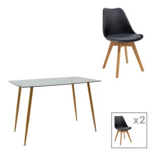 pak-200-001192 ΤΡΑΠΕΖΑΡΙΑ MANKA Ι -GASTON PAKOWORLD ΣΕΤ 3ΤΕΜ ΣΕ SONOMA TRUFFLE-ΜΑΥΡΗ ΑΠΟΧΡΩΣΗ 80X80X77ΕΚ