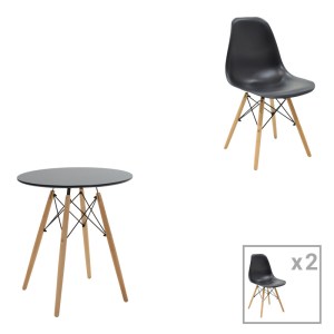 pak-200-001195 ΤΡΑΠΕΖΑΡΙΑ JULITA PAKOWORLD ΣΕΤ 3ΤΕΜ MDF ΜΑΥΡΟ-ΞΥΛΟ ΟΞΙΑΣ ΣΕ ΦΥΣΙΚΗ ΑΠΟΧΡΩΣΗ Φ60X73ΕΚ