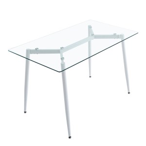 pak-200-001197-6 ΤΡΑΠΕΖΑΡΙΑ QUANA-JULITA PAKOWORLD ΣΕΤ 5ΤΕΜ ΓΥΑΛΙΝΟ 8ΧΙΛ ΔΙΑΦΑΝΟ - ΜΑΥΡΟ ΠΟΔΙ 120X70X75ΕΚ