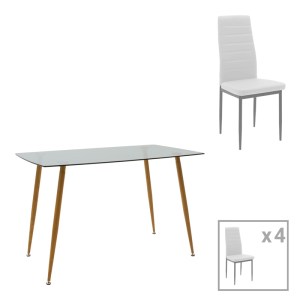 pak-200-001209 ΤΡΑΠΕΖΑΡΙΑ CUBA-PARKER PAKOWORLD ΣΕΤ 5ΤΕΜ SONOMA-ΛΕΥΚΟ 120X80X75ΕΚ