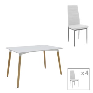 pak-200-001210 ΤΡΑΠΕΖΑΡΙΑ NATALI-PARKER PAKOWORLD ΣΕΤ 5ΤΕΜ MDF ΛΕΥΚΟ-ΠΟΔΙΑ ΦΥΣΙΚΟ 120X80X76ΕΚ
