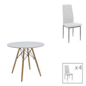 pak-200-001212 ΤΡΑΠΕΖΑΡΙΑ JULITA-PARKER PAKOWORLD ΣΕΤ 5ΤΕΜ MDF ΛΕΥΚΟ-ΠΟΔΙΑ ΦΥΣΙΚΟ Φ80X73ΕΚ