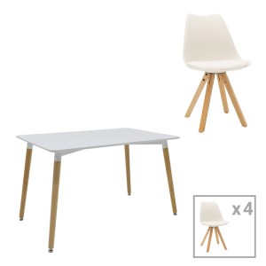 pak-200-001217 ΤΡΑΠΕΖΑΡΙΑ NATALI-CARON PAKOWORLD ΣΕΤ 5ΤΕΜ MDF ΛΕΥΚΟ-ΠΟΔΙΑ ΦΥΣΙΚΟ 120X80X76ΕΚ