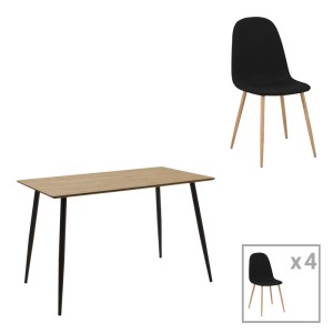 pak-200-001220 ΤΡΑΠΕΖΑΡΙΑ CUBA-BELLA PAKOWORLD ΣΕΤ 5ΤΕΜ MDF ΣΕ SONOMA-ΑΝΘΡΑΚΙ ΑΠΟΧΡΩΣΗ 120X70X76CM