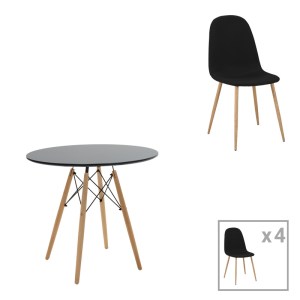 pak-200-001223 ΤΡΑΠΕΖΑΡΙΑ JULITA-BELLA PAKOWORLD ΣΕΤ 5ΤΕΜ MDF ΣΕ ΜΑΥΡΗ-ΦΥΣΙΚΗ ΑΠΟΧΡΩΣΗ Φ80X73ΕΚ
