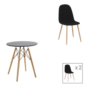 pak-200-001225 ΤΡΑΠΕΖΑΡΙΑ JULITA-BELLA PAKOWORLD ΣΕΤ 3ΤΕΜ MDF ΣΕ ΜΑΥΡΗ-ΦΥΣΙΚΗ ΑΠΟΧΡΩΣΗ Φ60X73ΕΚ