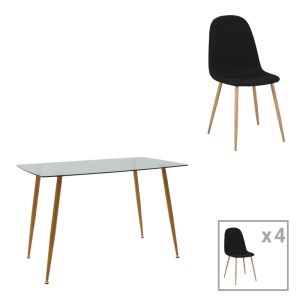pak-200-001231 ΤΡΑΠΕΖΑΡΙΑ CHLOE-BELLA PAKOWORLD ΣΕΤ 5ΤΕΜ ΓΥΑΛΙΝΟ 8ΧΙΛ - ΠΟΔΙ ΜΕΤΑΛΛΟ ΣΕ ΦΥΣΙΚΗ ΑΠΟΧΡΩΣΗ 120X70X75ΕΚ